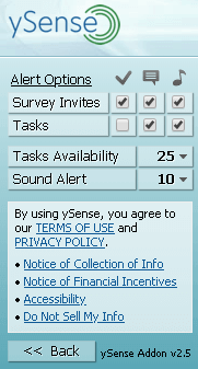 Ysense addon ayarları